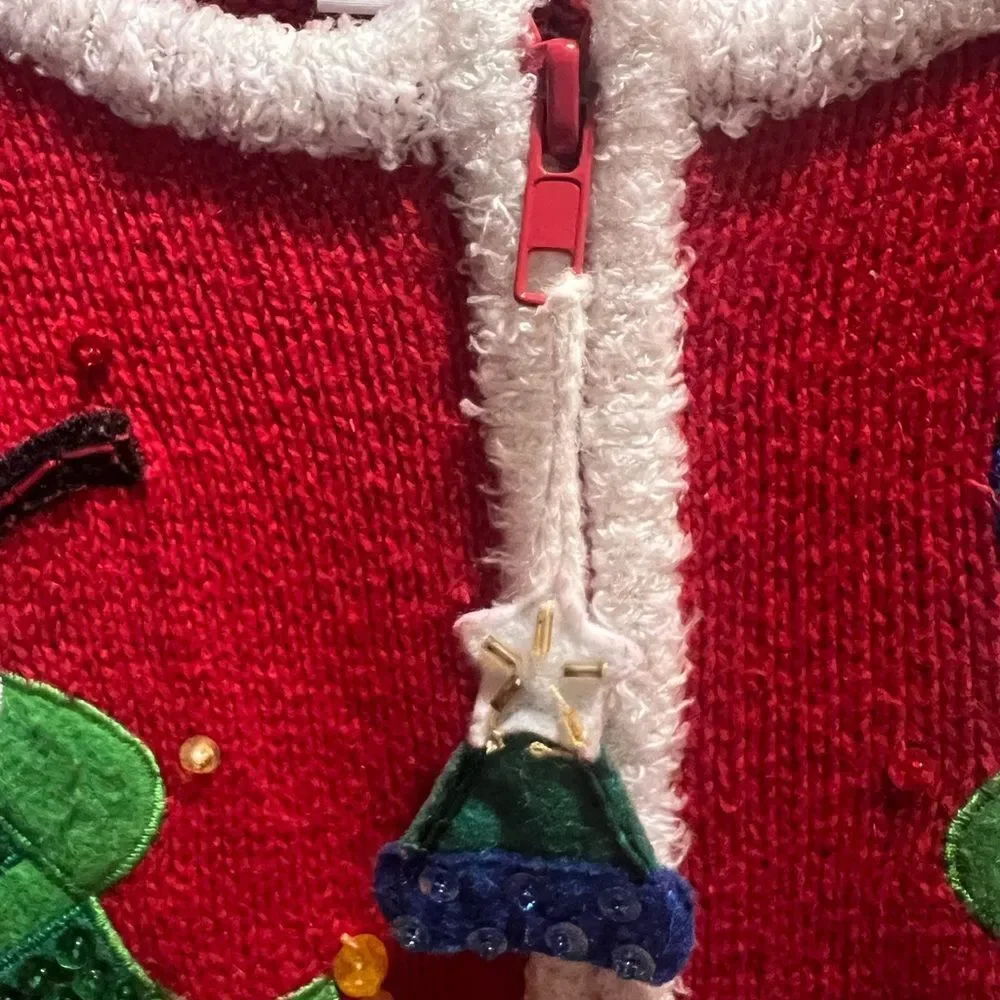 🎄 Heirloom Collectibles Christmas Snowman Cardigan Sweater – Women’s Small